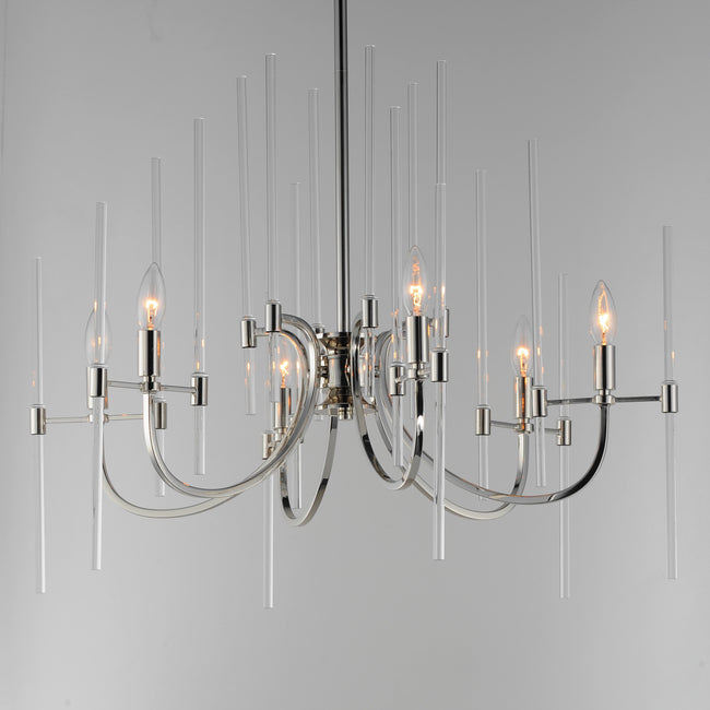 38407CLPN - 6 Light Divine 30" Chandelier - Polished Nickel