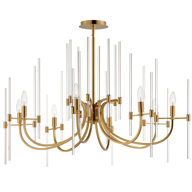38408CLHR - 8 Light Divine 38" Chandelier - Heritage Brass