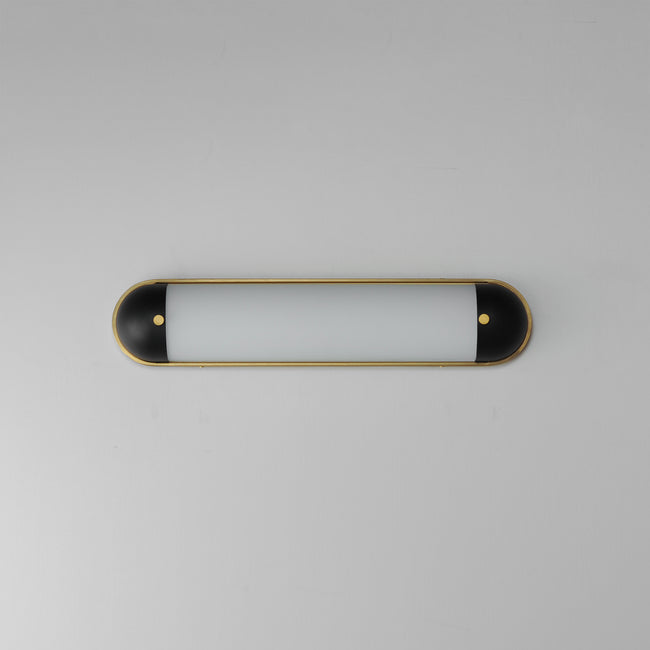 39562SWBKNAB - Capsule 24" LED Bath Vanity Light CCT Select - Black / Natural Aged Brass