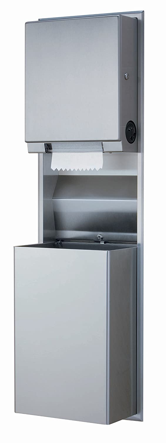 Bobrick 3961 - ClassicSeries Stainless Steel Recessed Convertible Universal Paper Towel Dispenser/Wa