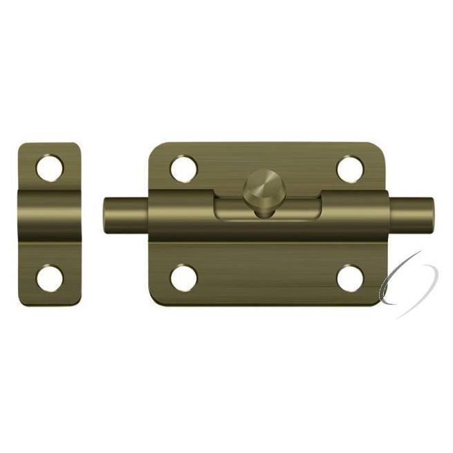 3BBU5 3" Barrel Bolt; Antique Brass Finish