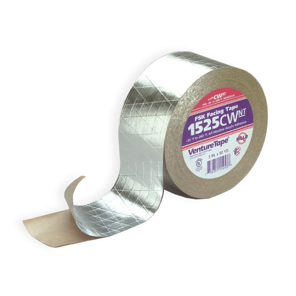1525CW- VentureTape FSK Facing Tape - Silver, 3" x 50 Yds