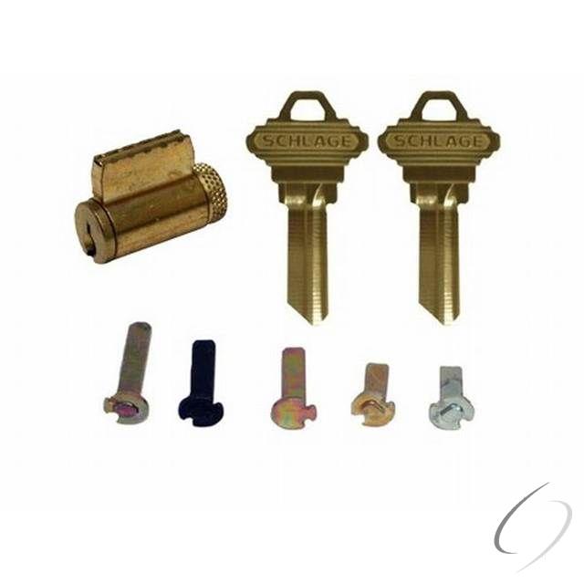 Schlage Commercial 40100C606 Cylinder with Multiple Tailpieces C Keyway 0-Bitted Satin Brass Finish