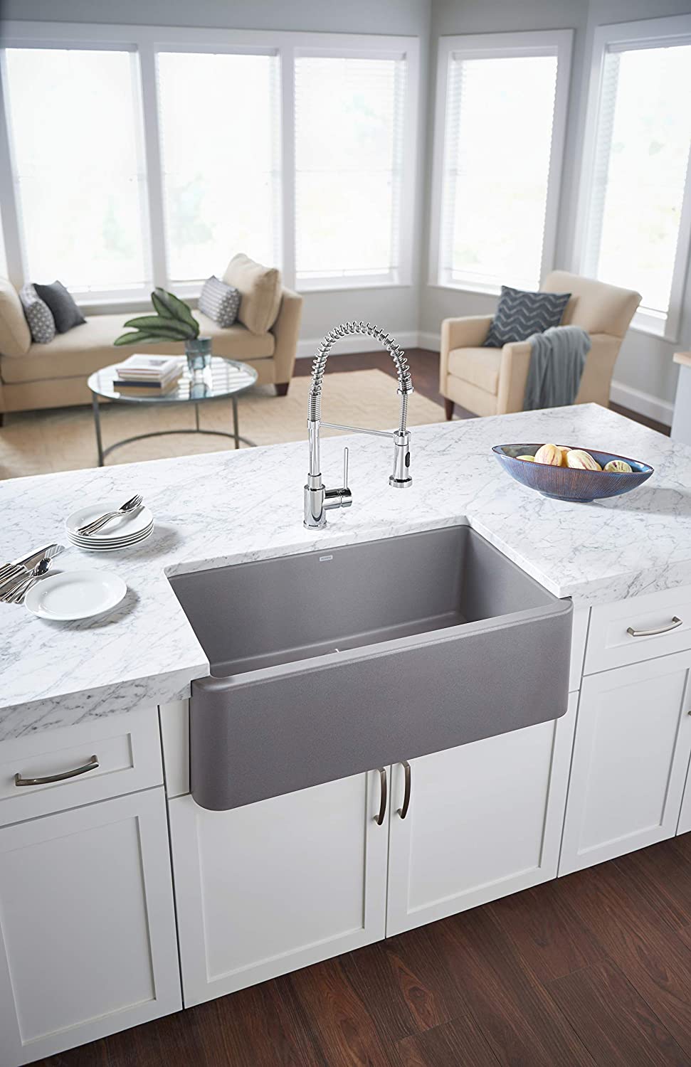 Ikon 30" Apron Kitchen Sink Single Bowl - Metallic Gray
