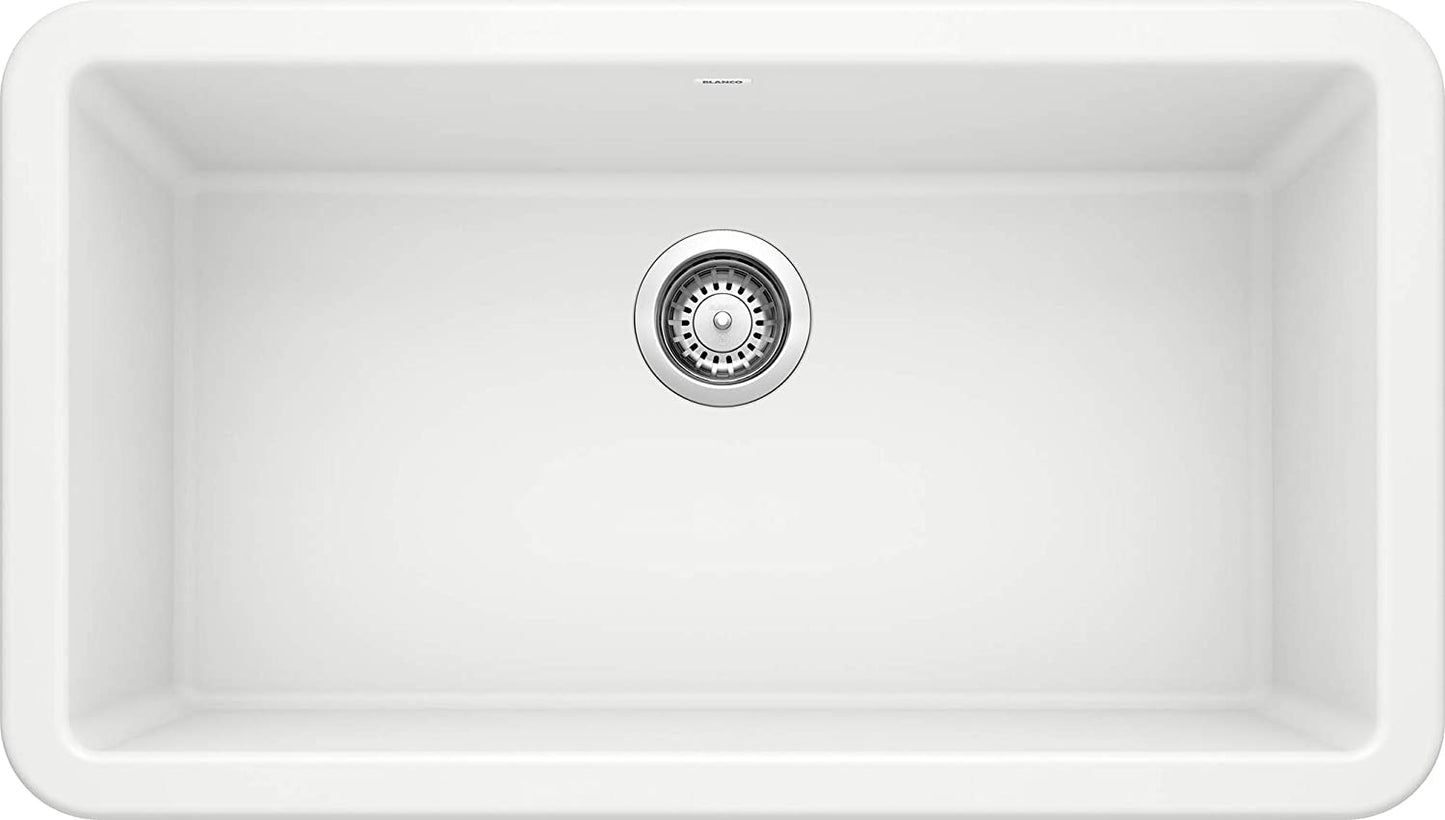 Ikon 33" Apron Kitchen Sink Single Bowl - White