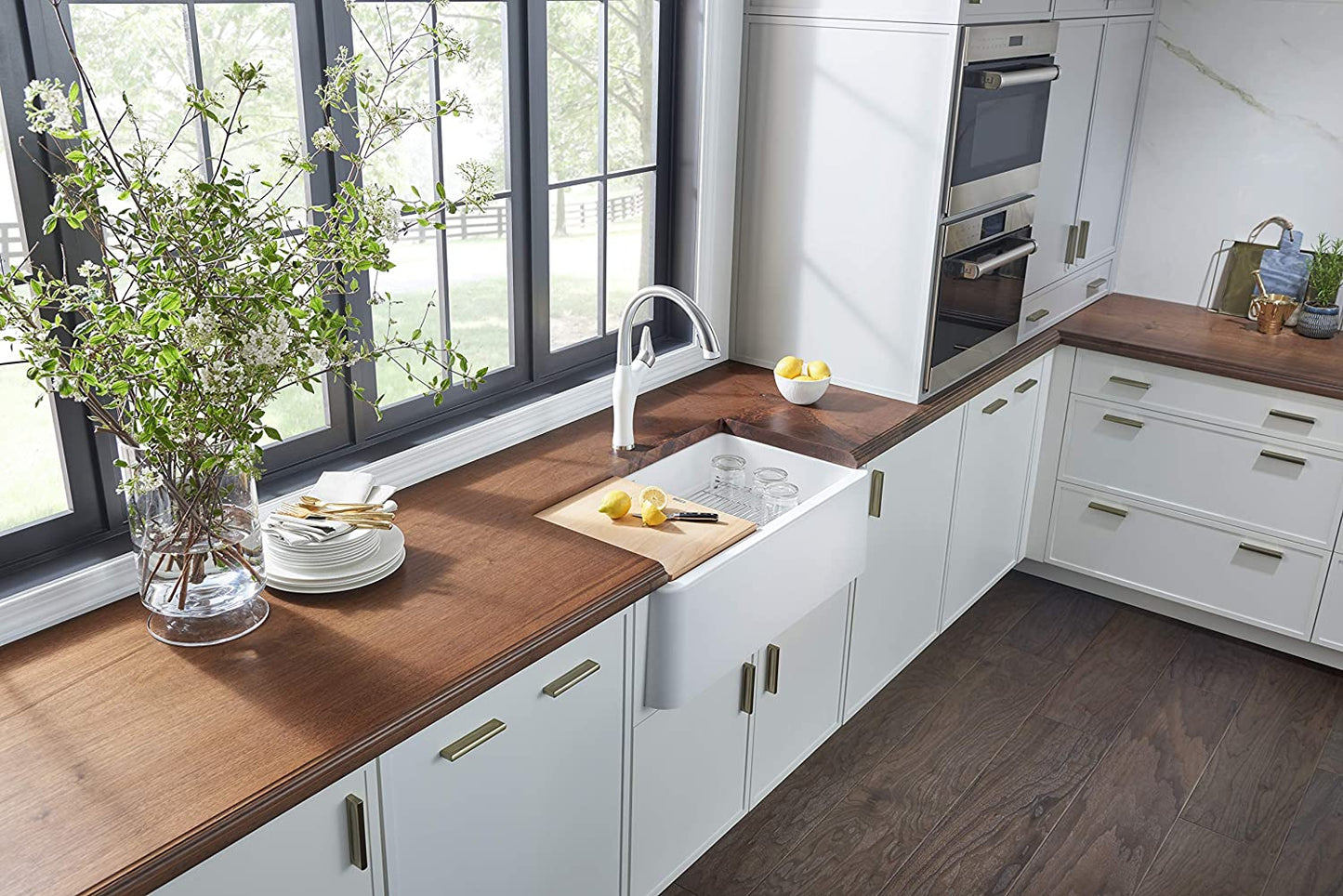 Ikon 33" Apron Kitchen Sink Single Bowl - White