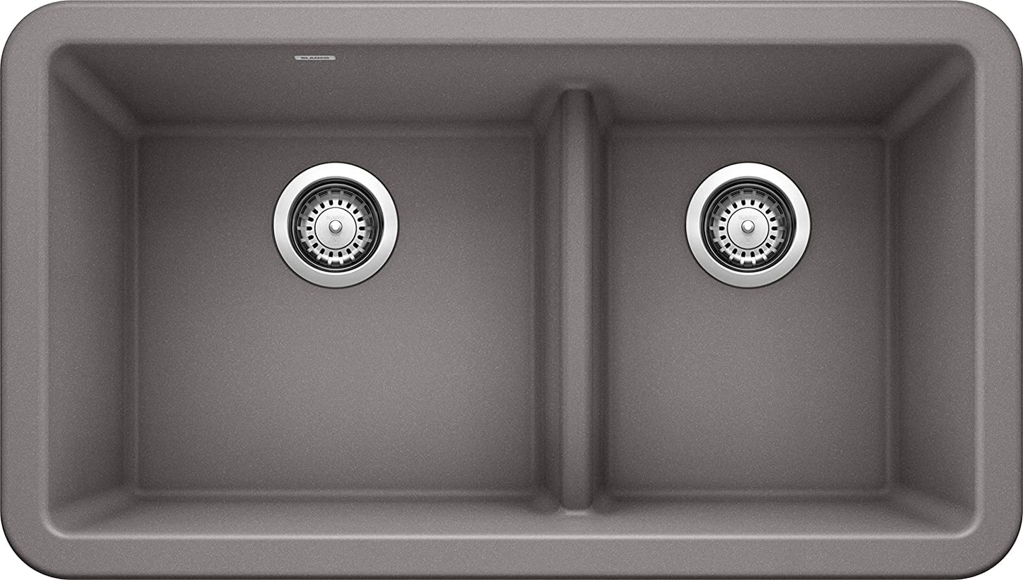 IKON 33" Apron Low Divide Kitchen - Metallic Gray