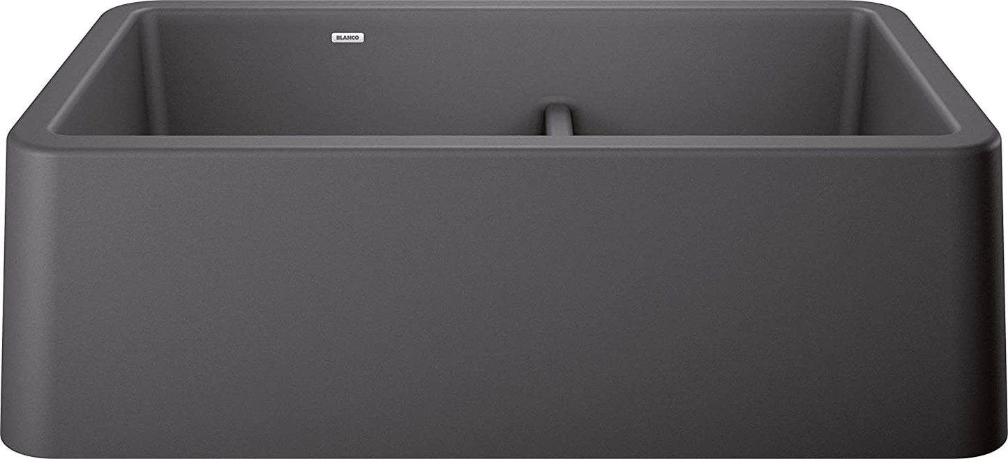 IKON 33" Apron Kitchen Sink Low Divide -Cinder