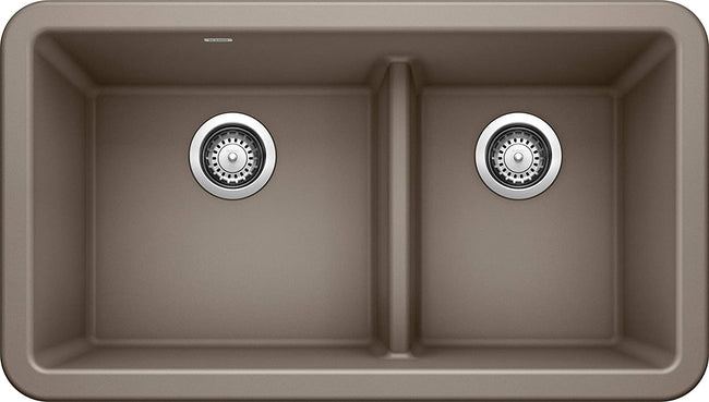 IKON 33" Apron Low Divide Kitchen Sink -Truffle