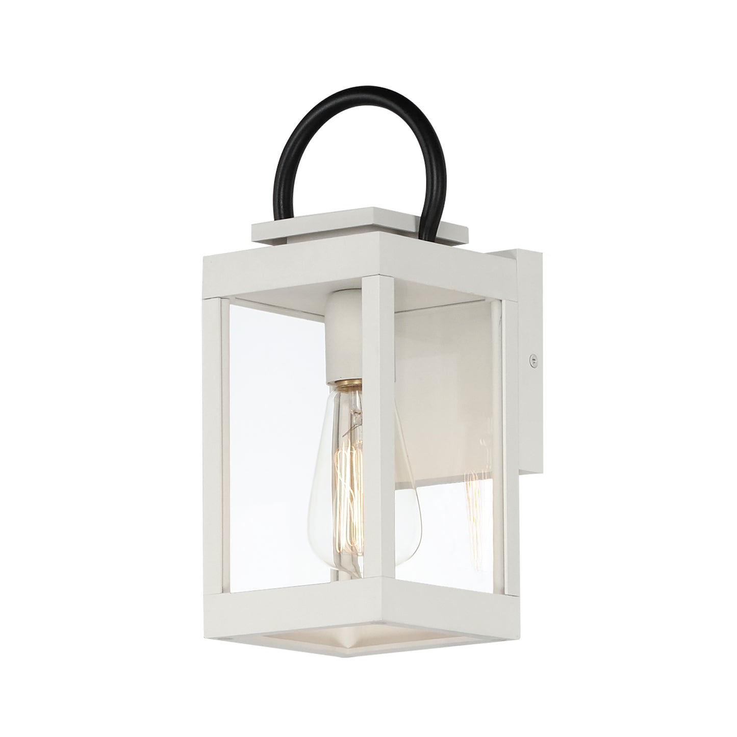 40312CLWTBK - Nassau Vivex 13" Outdoor Wall Sconce - White / Black