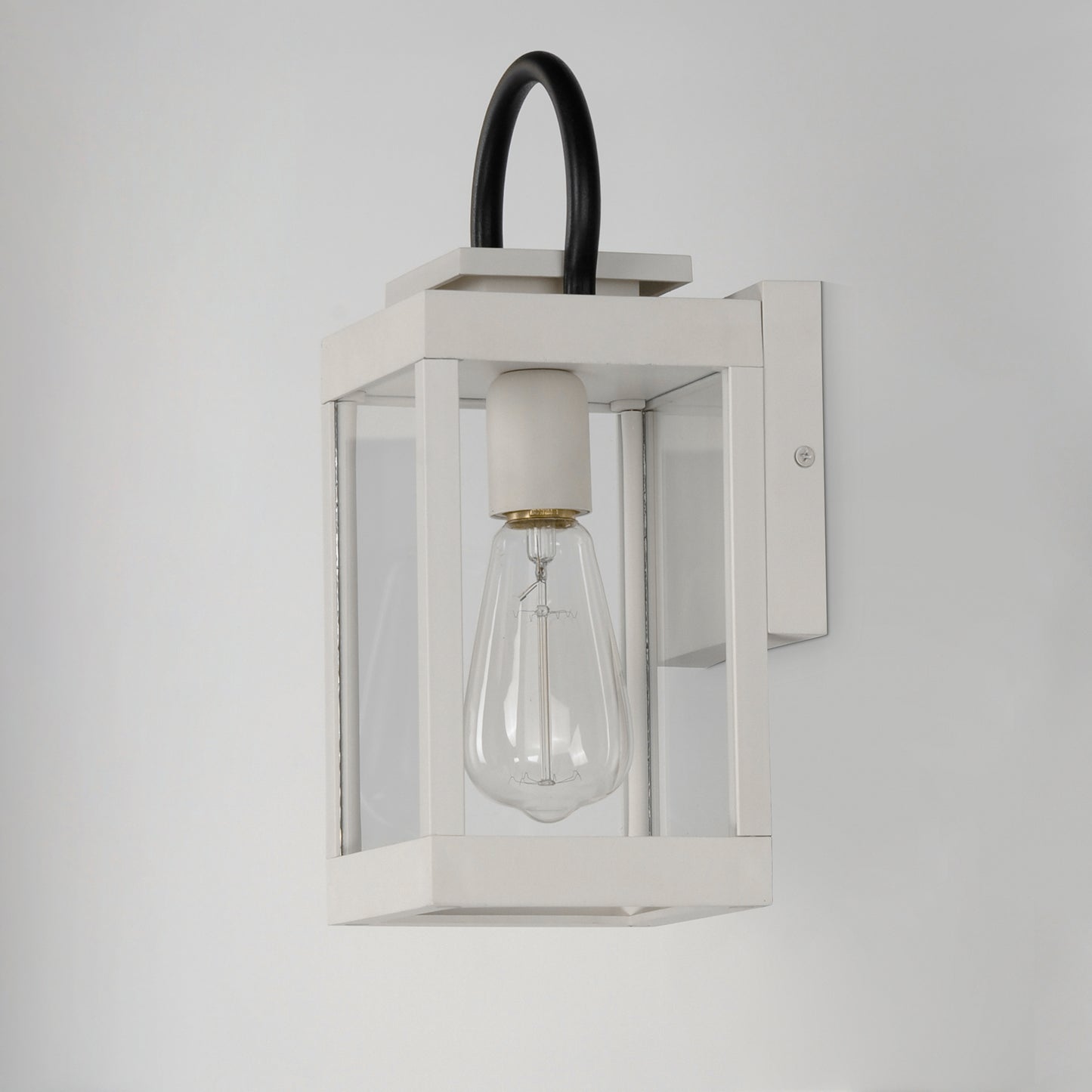 40312CLWTBK - Nassau Vivex 13" Outdoor Wall Sconce - White / Black