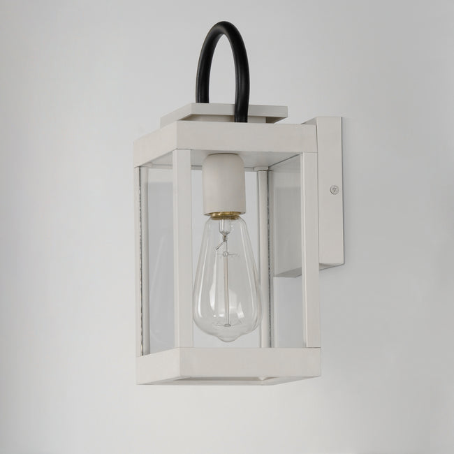 40312CLWTBK - Nassau Vivex 13" Outdoor Wall Sconce - White / Black