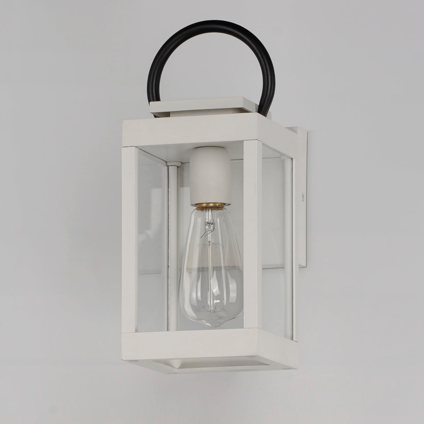 40312CLWTBK - Nassau Vivex 13" Outdoor Wall Sconce - White / Black