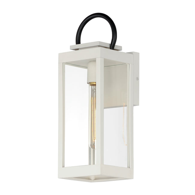 40314CLWTBK - Nassau Vivex 16" Outdoor Wall Sconce - White / Black