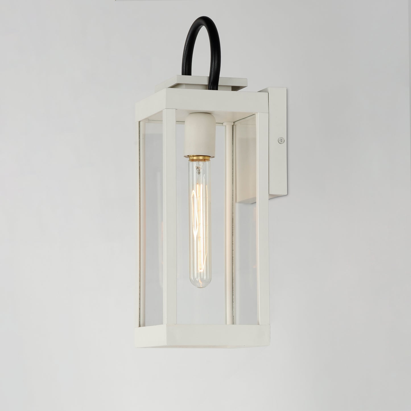 40314CLWTBK - Nassau Vivex 16" Outdoor Wall Sconce - White / Black