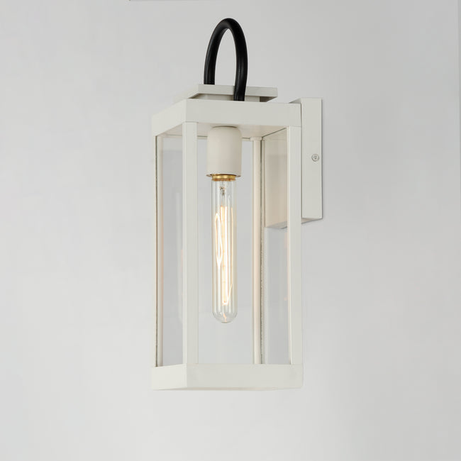 40314CLWTBK - Nassau Vivex 16" Outdoor Wall Sconce - White / Black