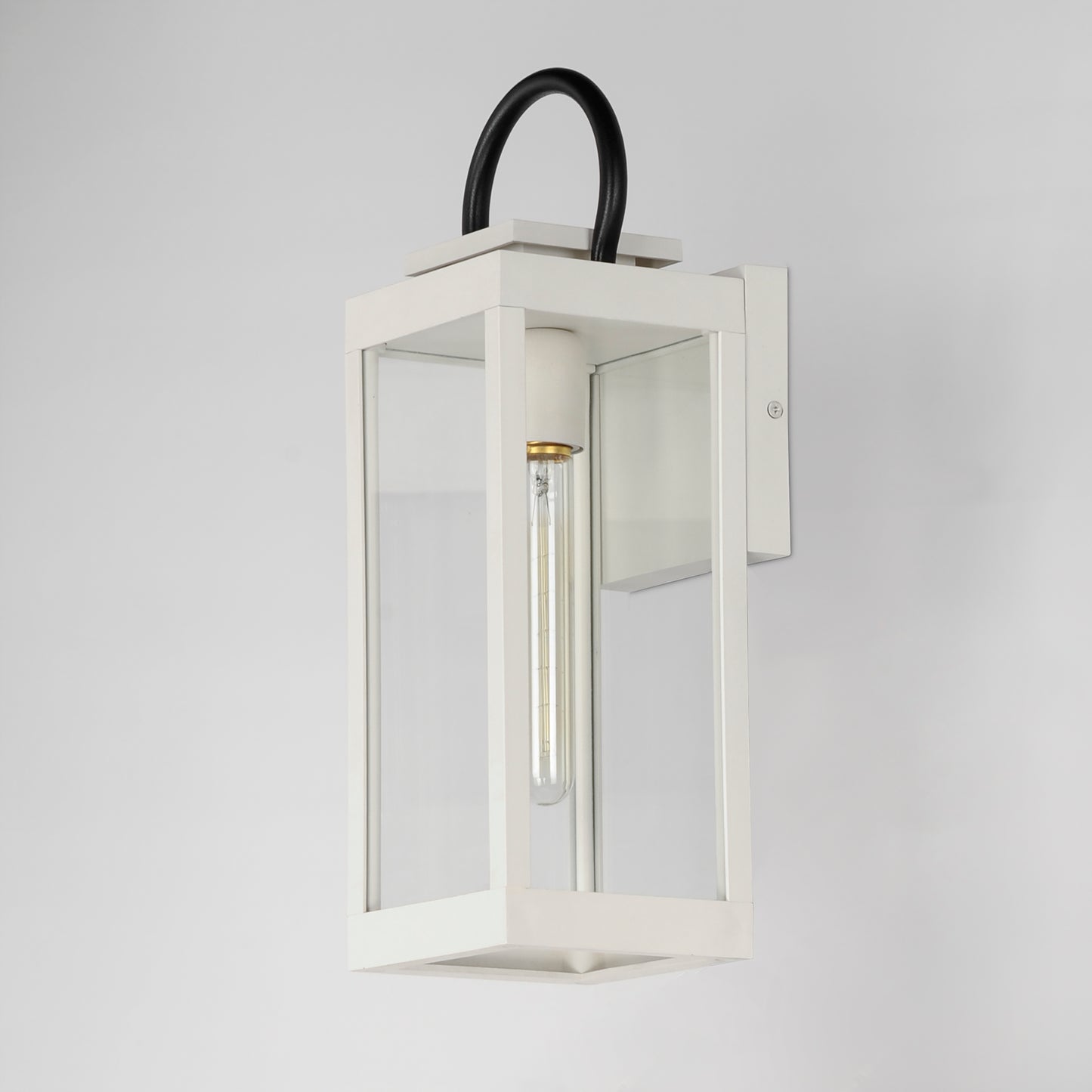 40314CLWTBK - Nassau Vivex 16" Outdoor Wall Sconce - White / Black