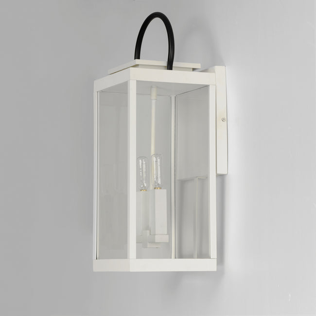 40316CLWTBK - Nassau Vivex 21" Outdoor Wall Sconce - White / Black