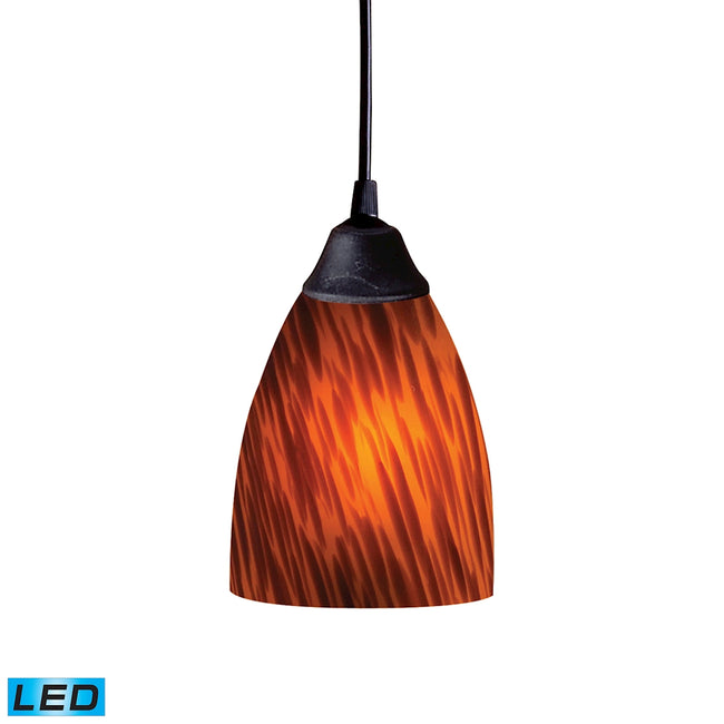 ELK Lighting 406-1ES-LED - Classico 5" Wide 1-Light Mini Pendant in Dark Rust with Espresso Glass -