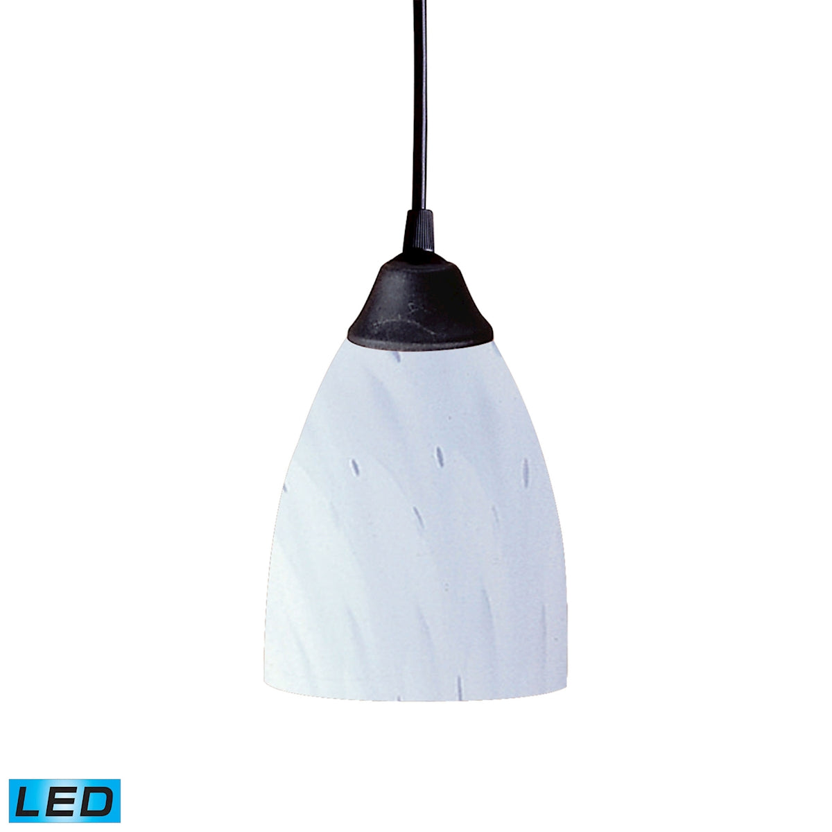 ELK Lighting 406-1WH-LED - Classico 5" Wide 1-Light Mini Pendant in Dark Rust with Simple White Glas