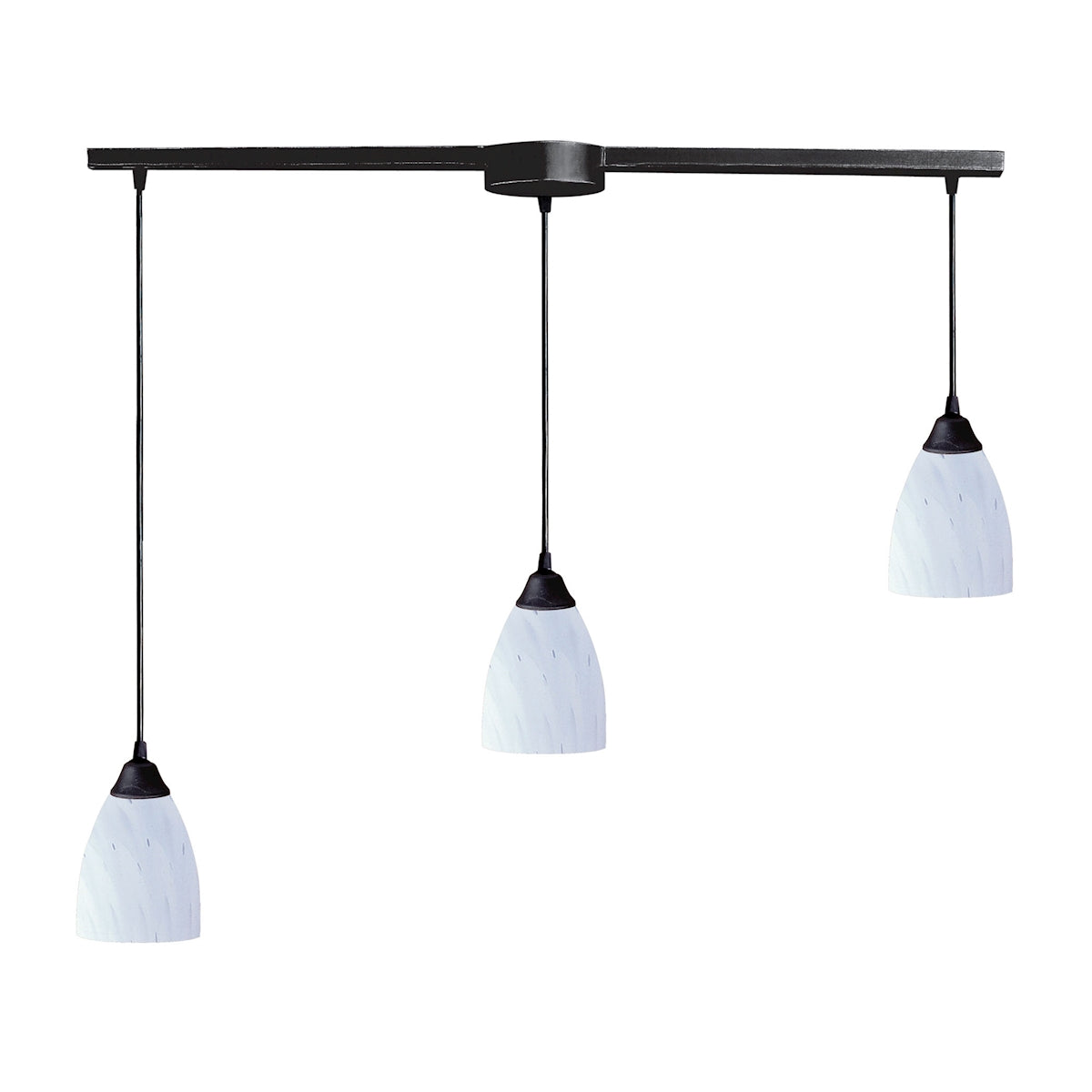 ELK Lighting 406-3L-WH - Classico 5" Wide 3-Light Linear Pendant Fixture in Dark Rust with Simple Wh