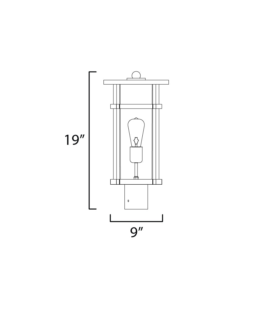 40620CLBK - Clyde Vivex 19" Outdoor Wall Sconce - Black