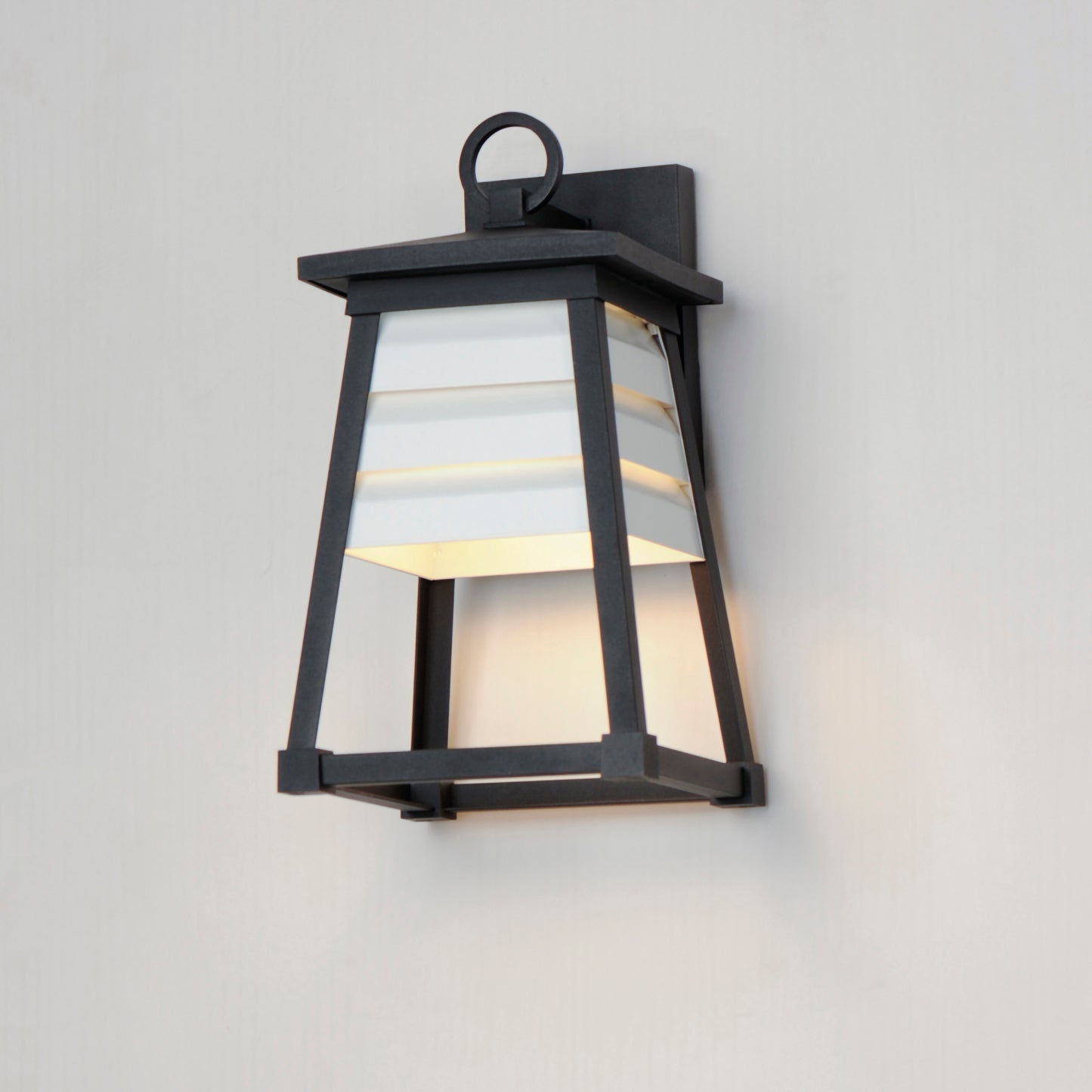 40632WTBK - Shutters 14" Outdoor Wall Sconce - Black