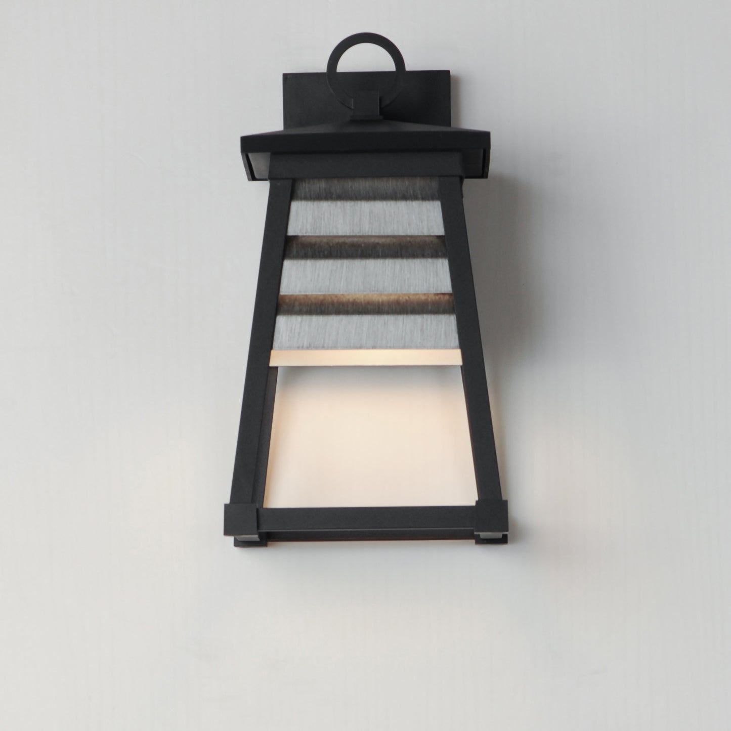 40632WZBK - Shutters 14" Outdoor Wall Sconce - Weathered Zinc/Black