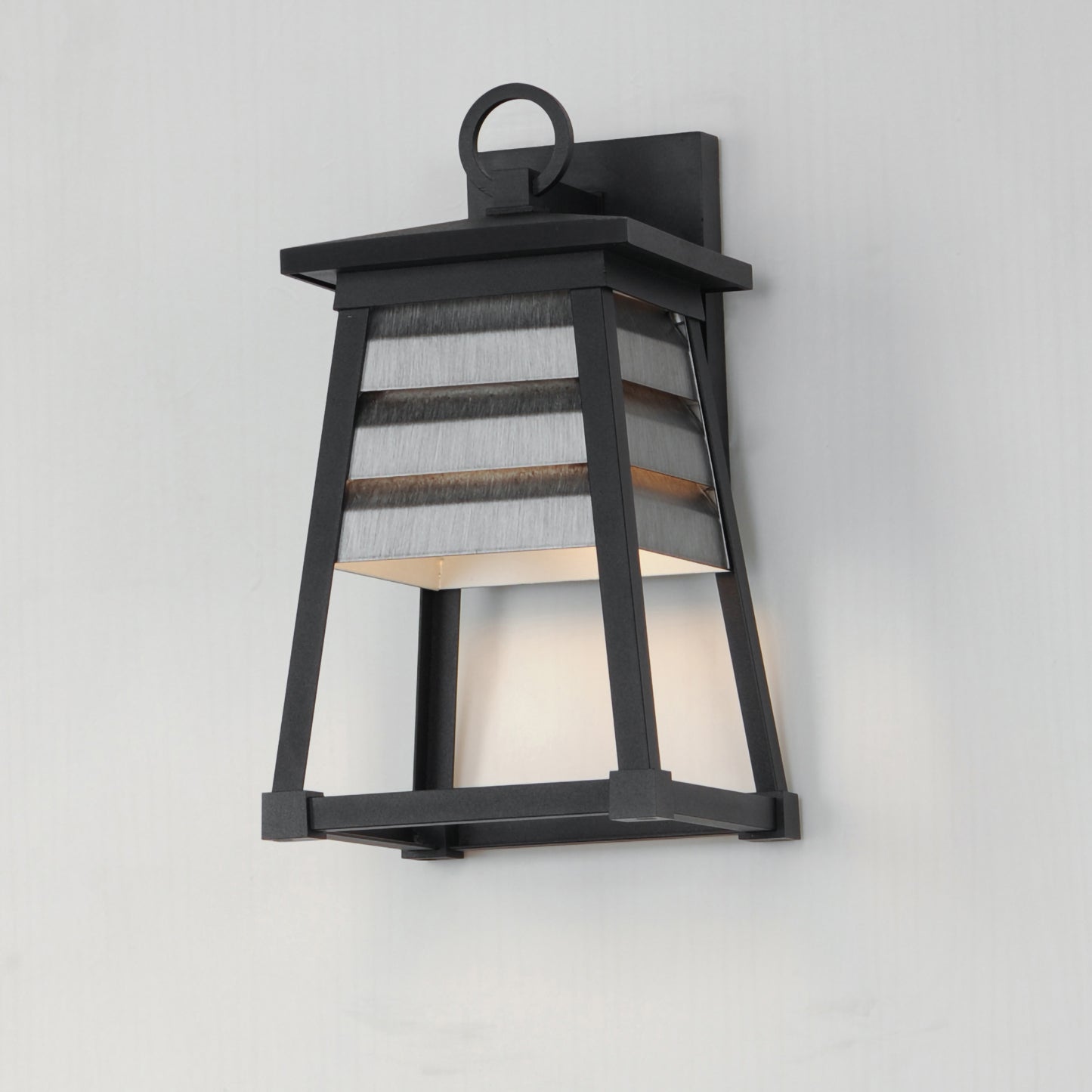 40632WZBK - Shutters 14" Outdoor Wall Sconce - Weathered Zinc/Black