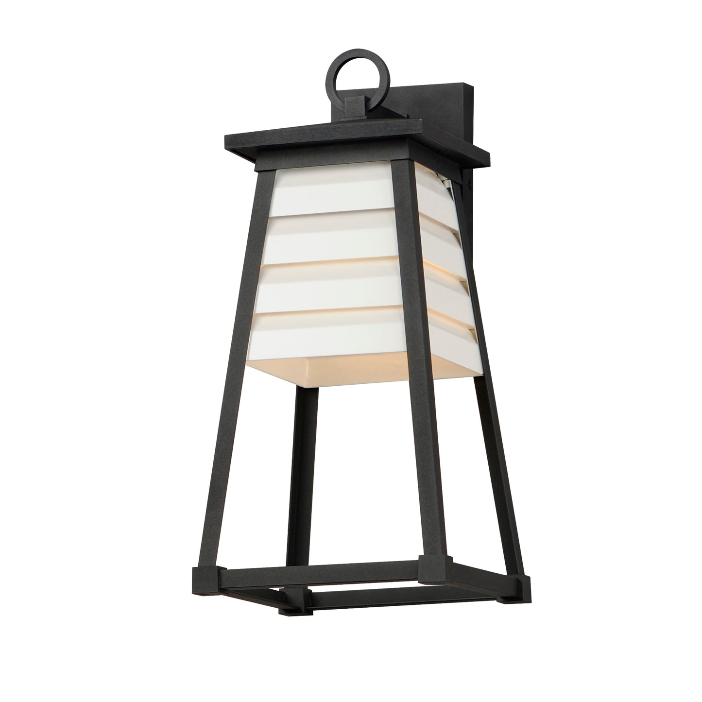 40634WTBK - Shutters 18" Outdoor Wall Sconce - White / Black