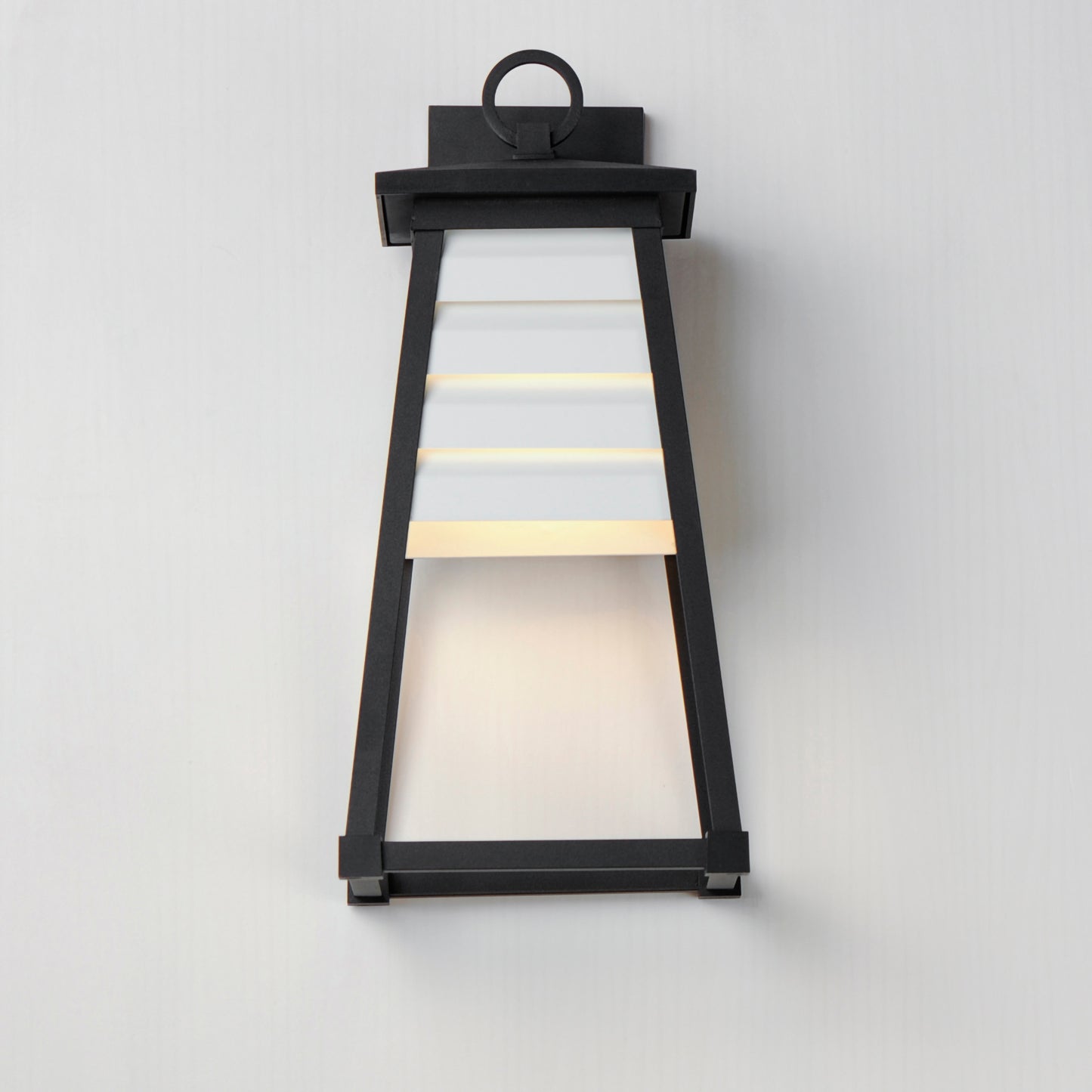 40634WTBK - Shutters 18" Outdoor Wall Sconce - White / Black