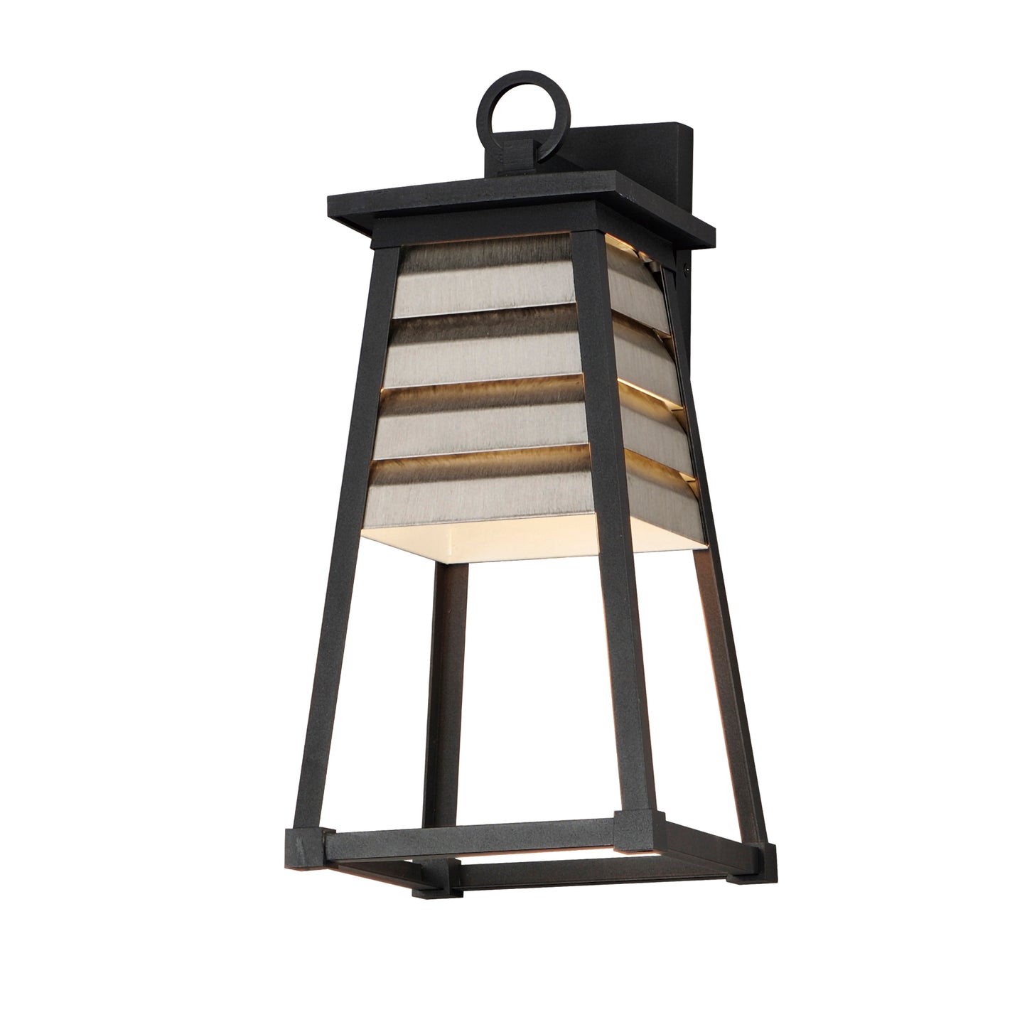 40634WZBK - Shutters 18" Outdoor Wall Sconce - Weathered Zinc/Black
