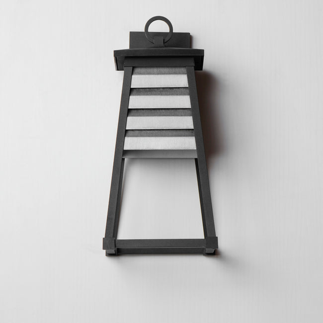 40634WZBK - Shutters 18" Outdoor Wall Sconce - Weathered Zinc/Black