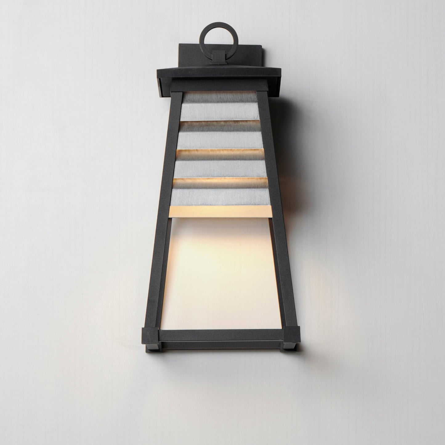 40634WZBK - Shutters 18" Outdoor Wall Sconce - Weathered Zinc/Black