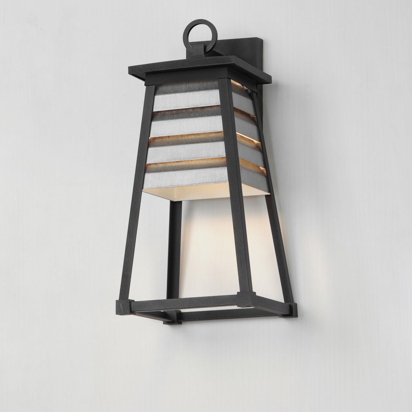 40634WZBK - Shutters 18" Outdoor Wall Sconce - Weathered Zinc/Black