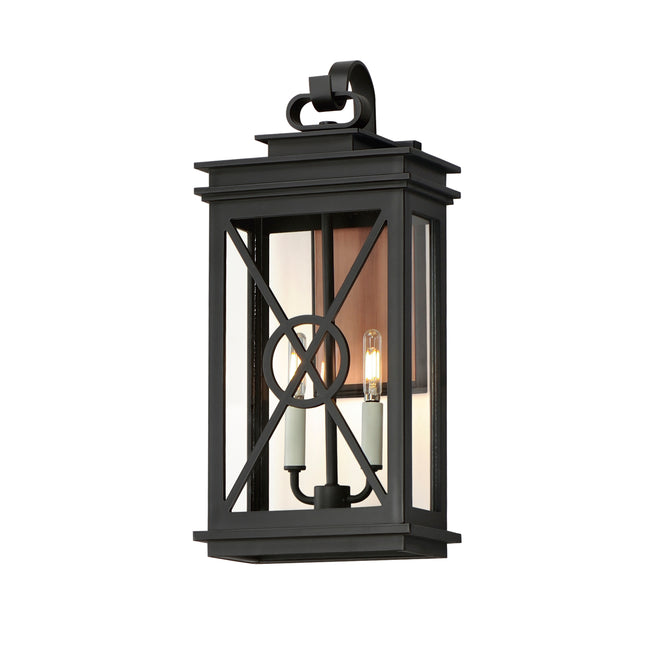 40806CLACPBK - Yorktown VX 22" Outdoor Wall Sconce - Black/Aged Copper