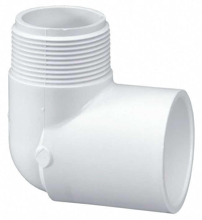 410-005 - 1/2" PVC Pipe Fitting, 90 Degree Elbow, Schedule 40,Spigot x Socket