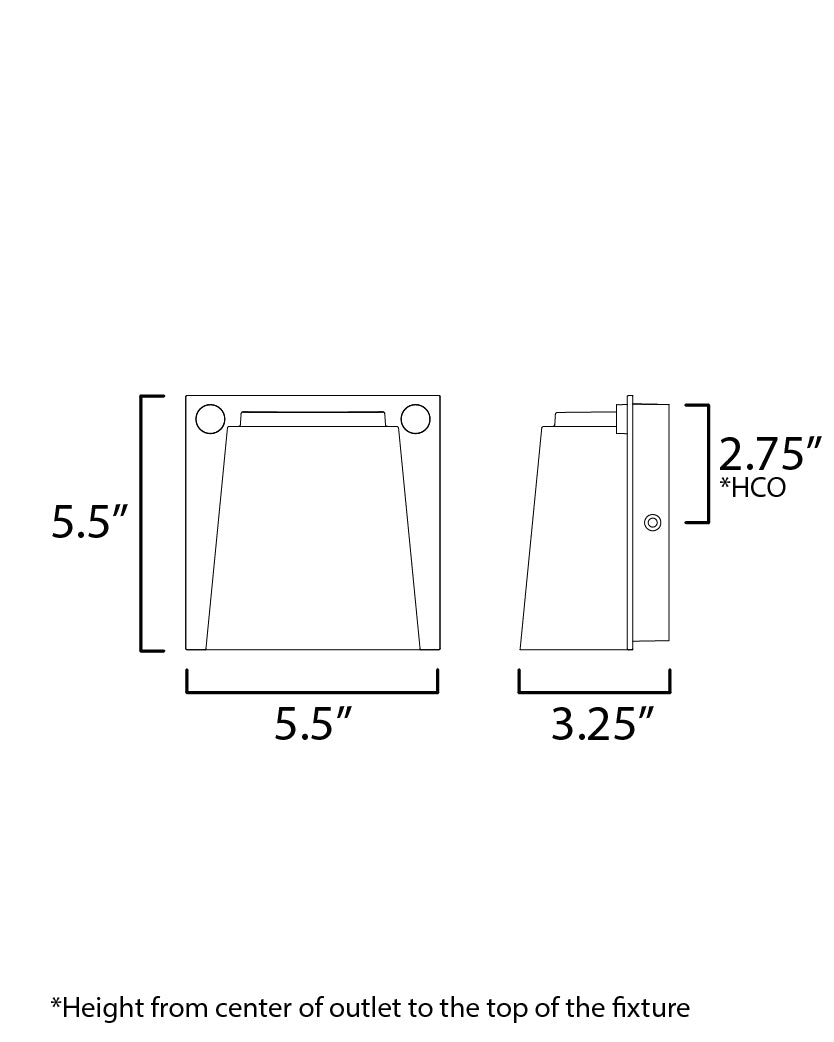 42120BKAB - Rivet 5.5" Outdoor Wall Sconce - Black / Antique Brass