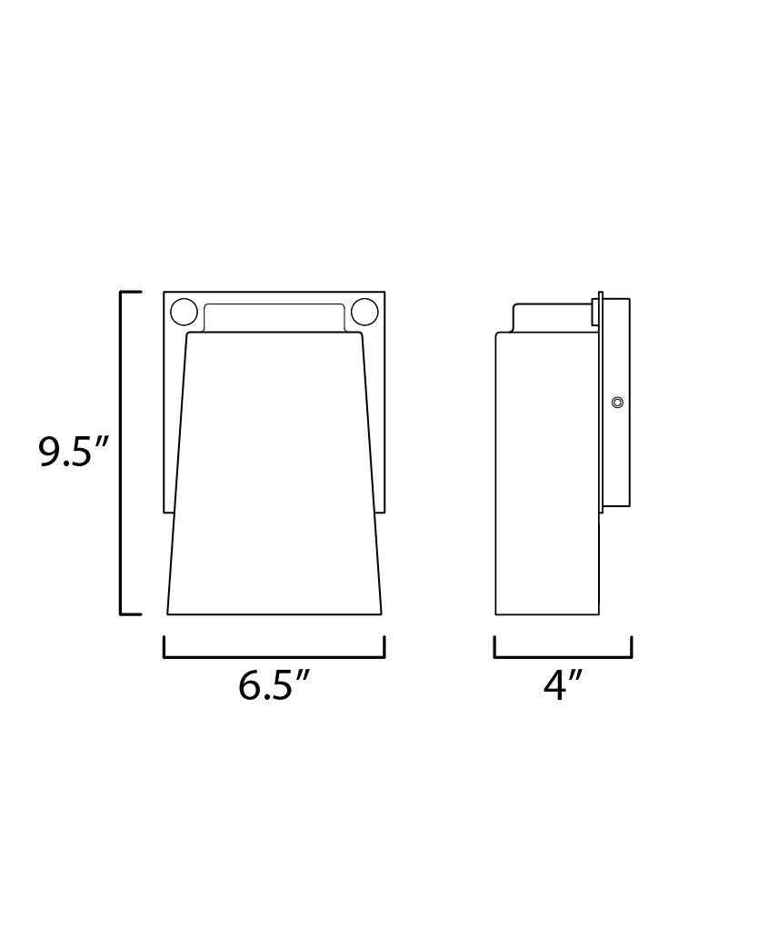 42122BKAB - Rivet 9.5" Outdoor Wall Sconce - Black / Antique Brass