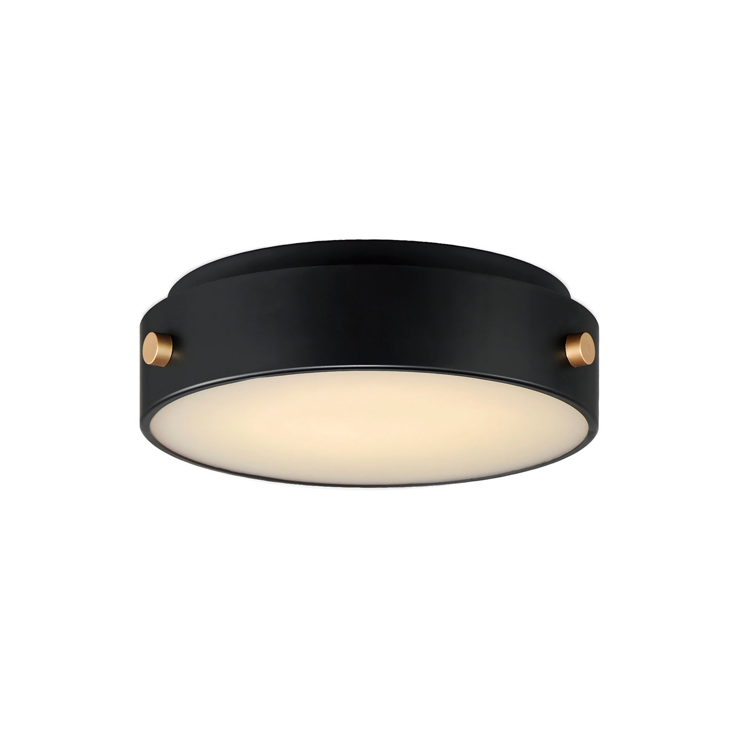42129BKAB - Rivet 12" Flush Mount Ceiling Light - Black / Antique Brass