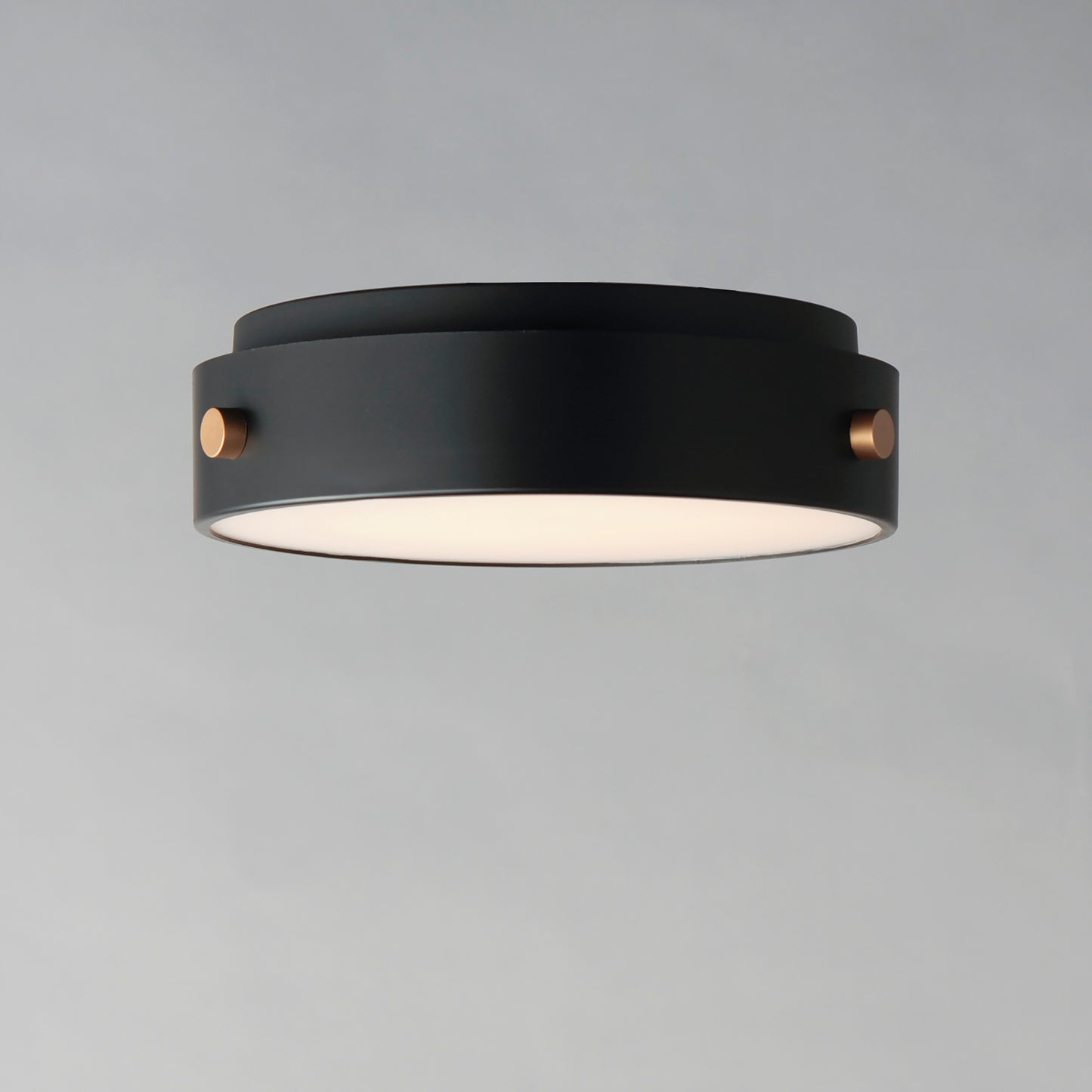 42129BKAB - Rivet 12" Flush Mount Ceiling Light - Black / Antique Brass