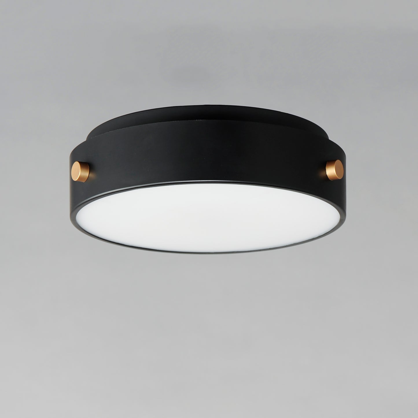 42129BKAB - Rivet 12" Flush Mount Ceiling Light - Black / Antique Brass
