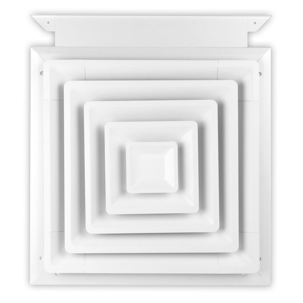 Shoemaker 425-18X18 - Step Down Diffuser w/ Slide-in Damper - 425-18X18