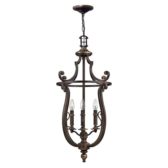 4254OB - Plymouth Small Open Frame Single Tier 18" Wide 4 Light Pendant in Olde Bronze