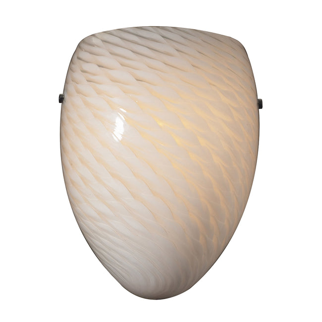 ELK Lighting 426-1WS - Arco Baleno 8" Wide 1-Light Sconce in Satin Nickel with White Swirl Glass