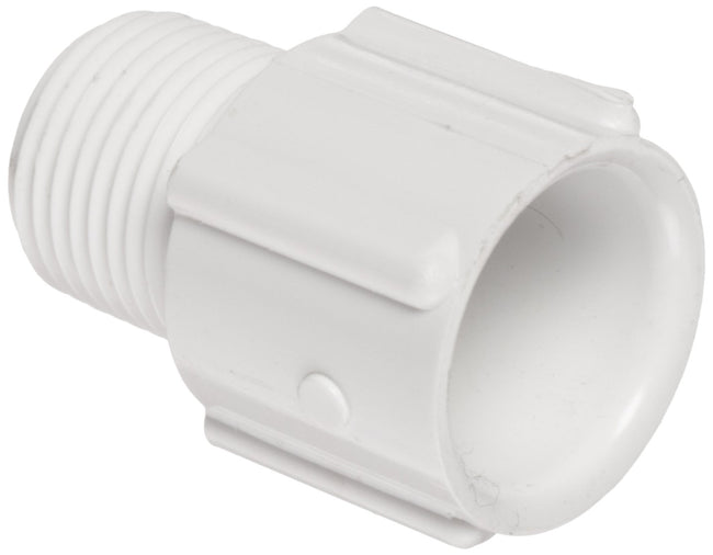 436-005 - 1/2"  PVC Pipe Fitting, Adapter, Schedule 40, White, NPT Male x Socket