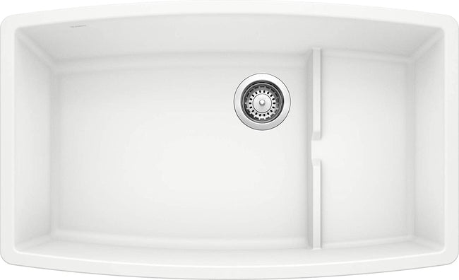 Performa Cascade Undermount Kitchen Sink with Colander - White