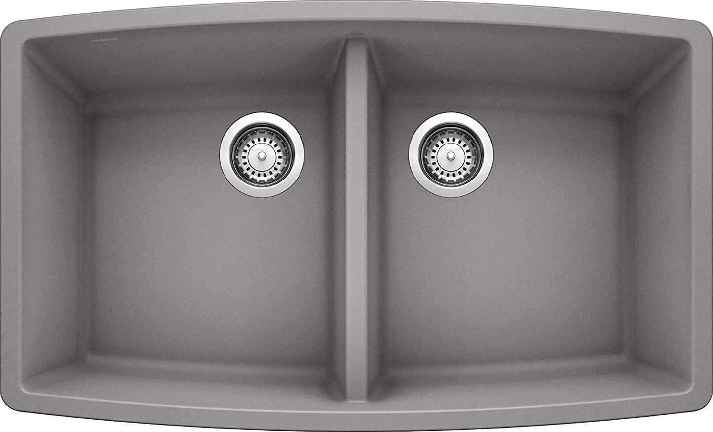 33" Performa Equal Double Bowl Undermount Kitchen Sink - Metallic Gray