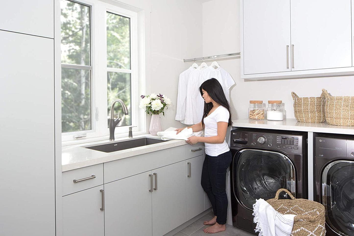 32" Precis Super Single Bowl Undermount Kitchen Sink - Metallic Gray