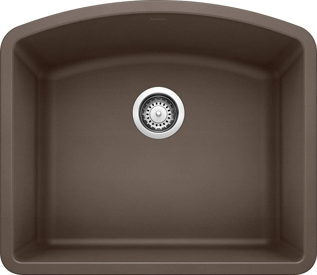 24" Diamond Single Bowl Undermount Kitchen Sink - Cafe Brown